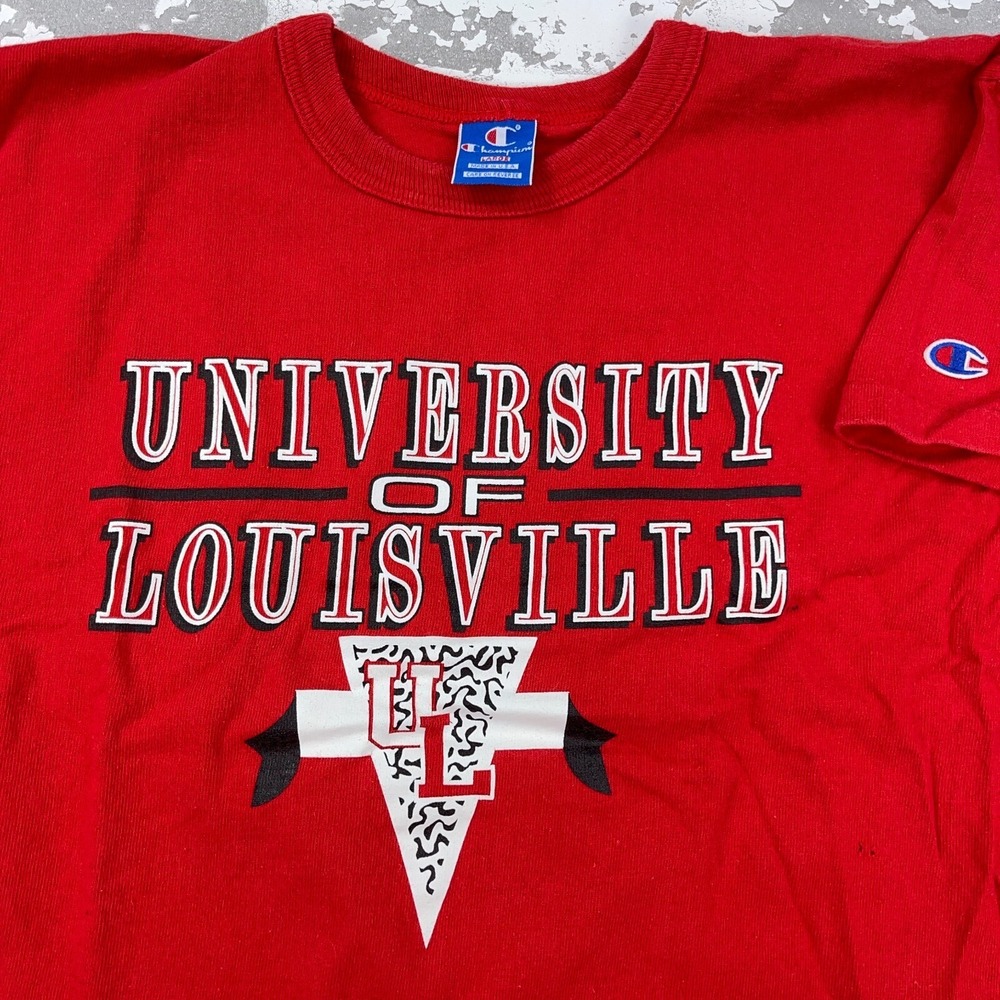 Vintage Louisville Cardinals Shirt Men Large Red Tee Single Stitch USA 80s 90s *